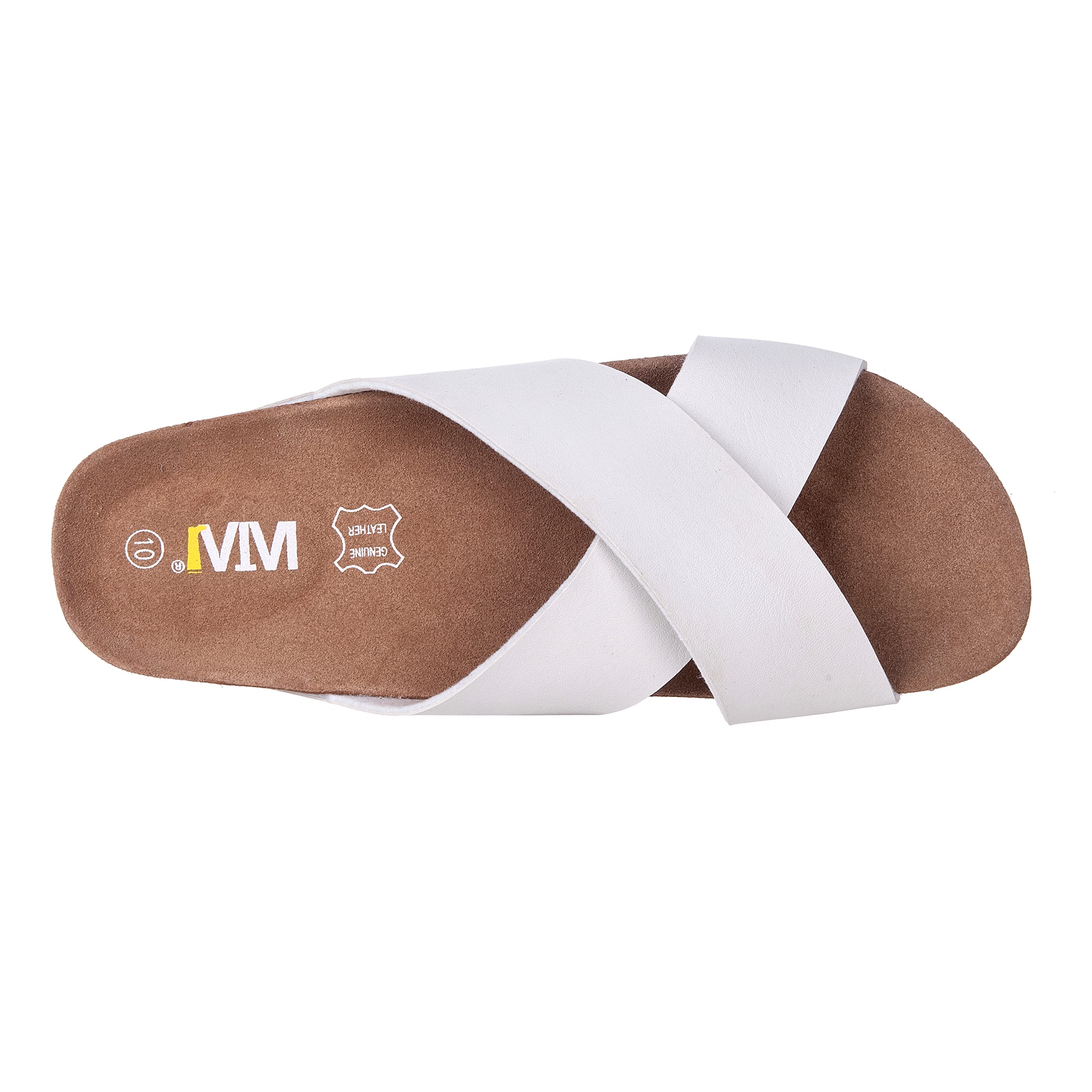 Women's Cork Footbed Sandals with Cow Suede Insole - Comfortable X-Band Slide Sandals for Women - Open Toe Beach Sandals for Summer, Vacation & Casual Wear