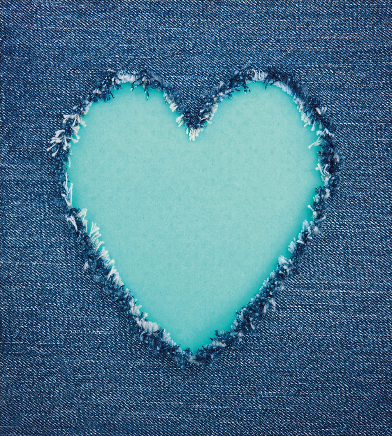 Ambesonne Navy and Teal Duvet Cover Set - Romantic Ripped Heart Design for Valentine's Day, Includes 2 Duvet Covers & 2 Pillowcases, Twin Size 2-Pack in Navy Blue & Seafoam - Perfect for Couples Bedroom Decor & Gift Ideas