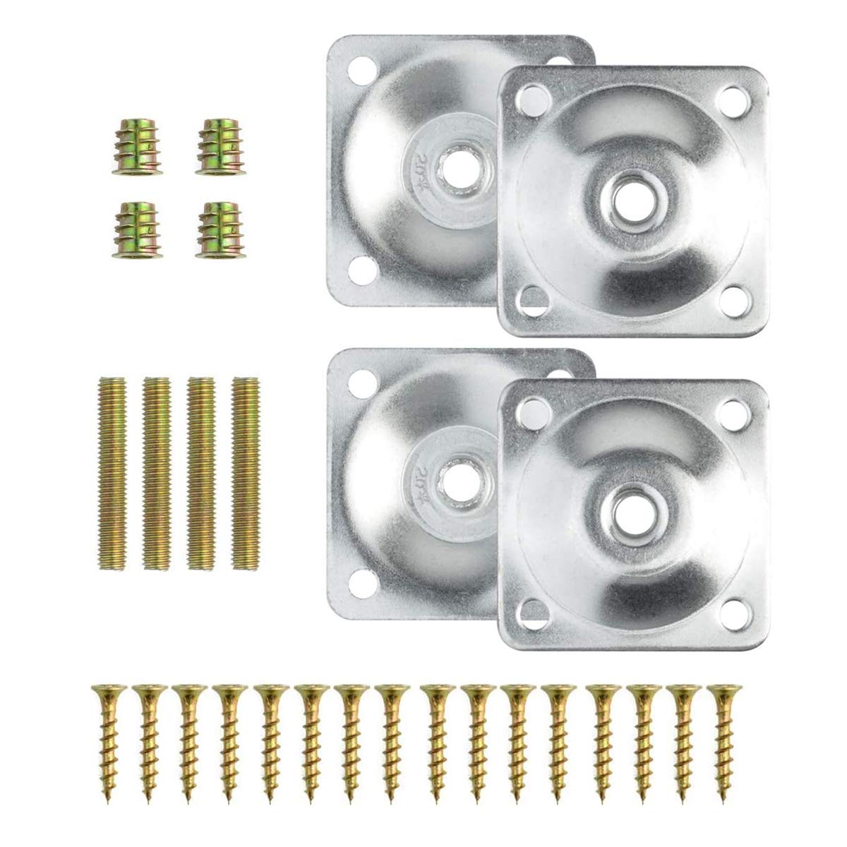 4Pcs Furniture Leg Attachment Plates T-Plate 5/16