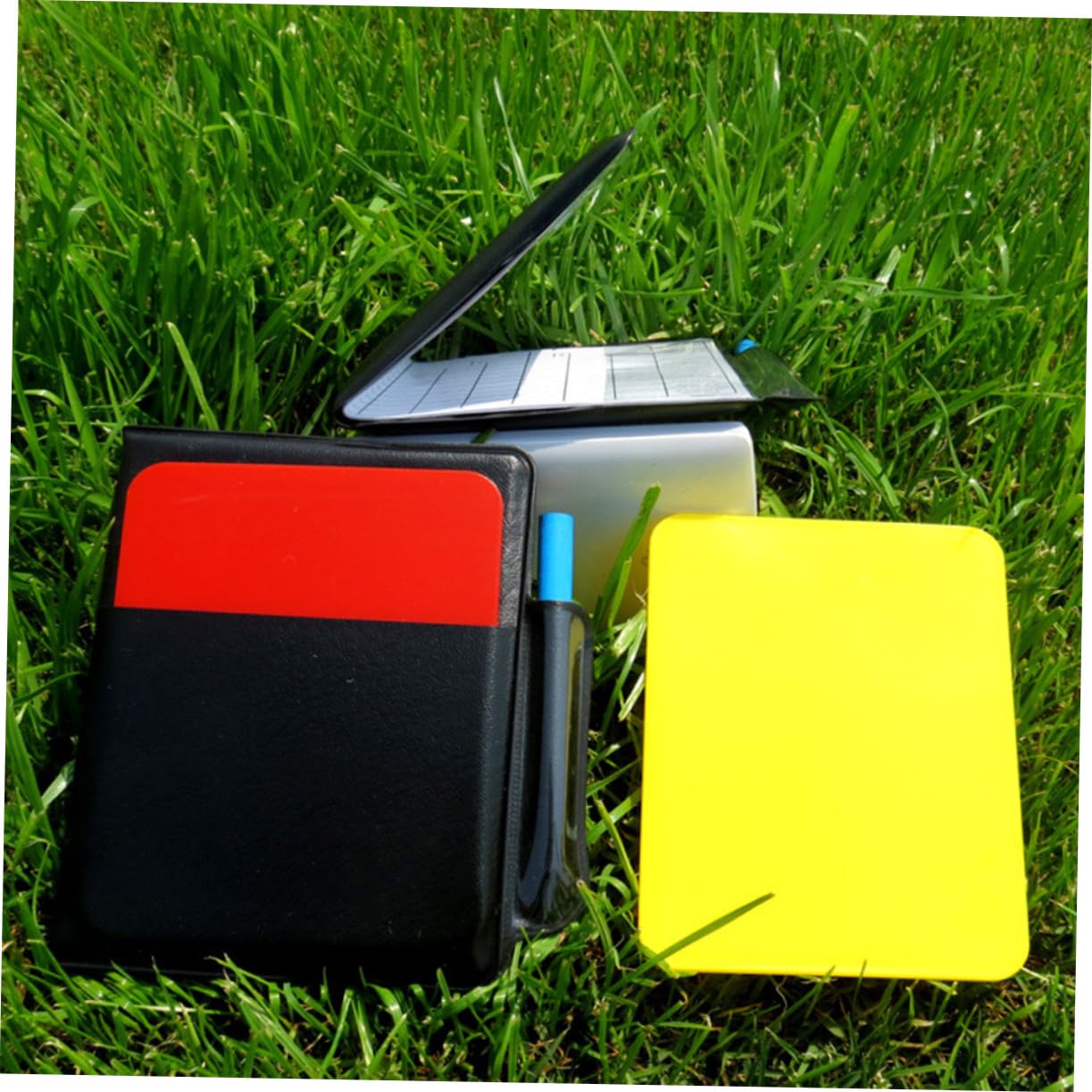 Yardwe Professional Soccer Referee Whistle with Wooden Black Cards - Loud Sports Whistle for Football Referees, Coaches, and Games - Perfect for Soccer Matches, Training, and Officiating