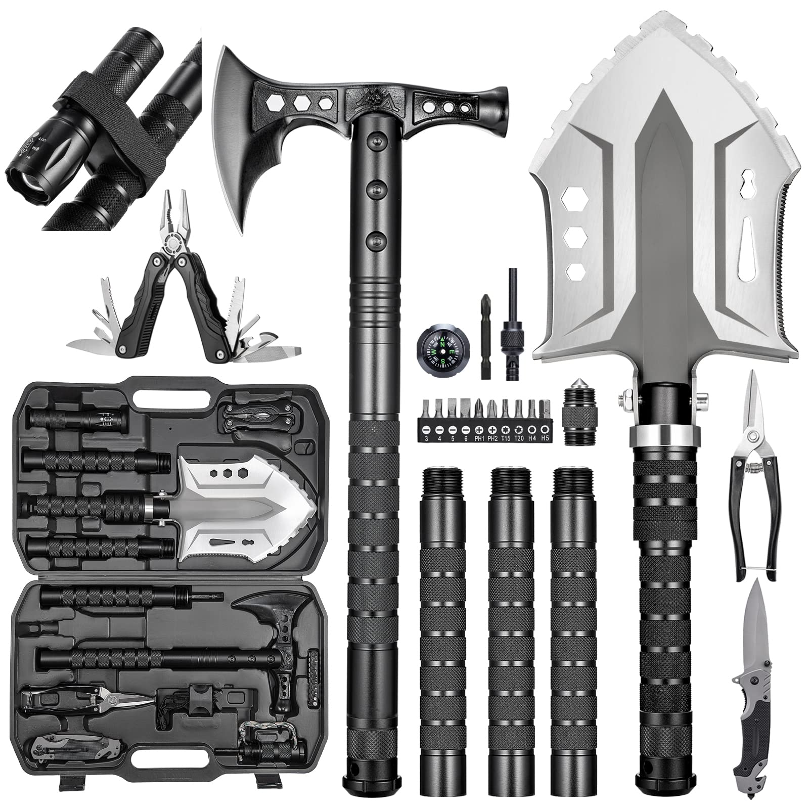 Best High Carbon Steel Camping Shovel & Axe Set - Survival Gear for Men | Perfect for Hiking, Backpacking & Emergency Outdoor Adventures