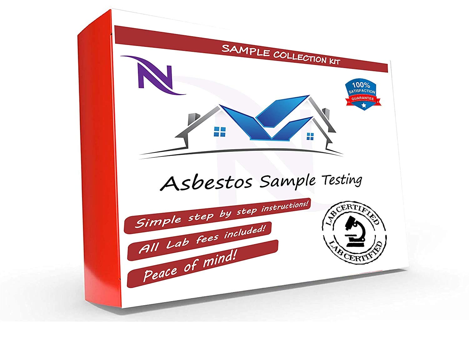 5-Pack Asbestos Test Kit - Includes Lab Fees for Testing Popcorn Ceilings, Tiles, Insulation & Building Materials (72-Hour Results) | Home Renovation Safety & DIY Hazard Detection