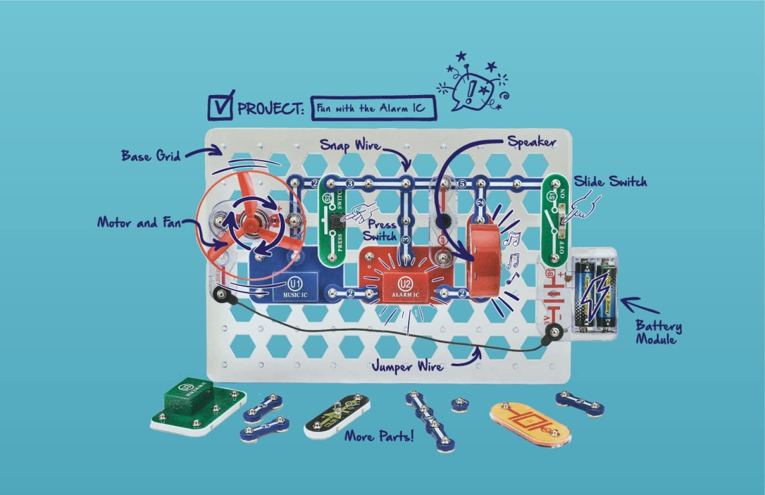 Snap Circuits Pro SC-500 Electronics Exploration Kit - 500+ STEM Projects with Color Manual & 73 Parts | Educational Science Toy for Kids Age 8+ | Perfect for Homeschooling & Classroom Learning
