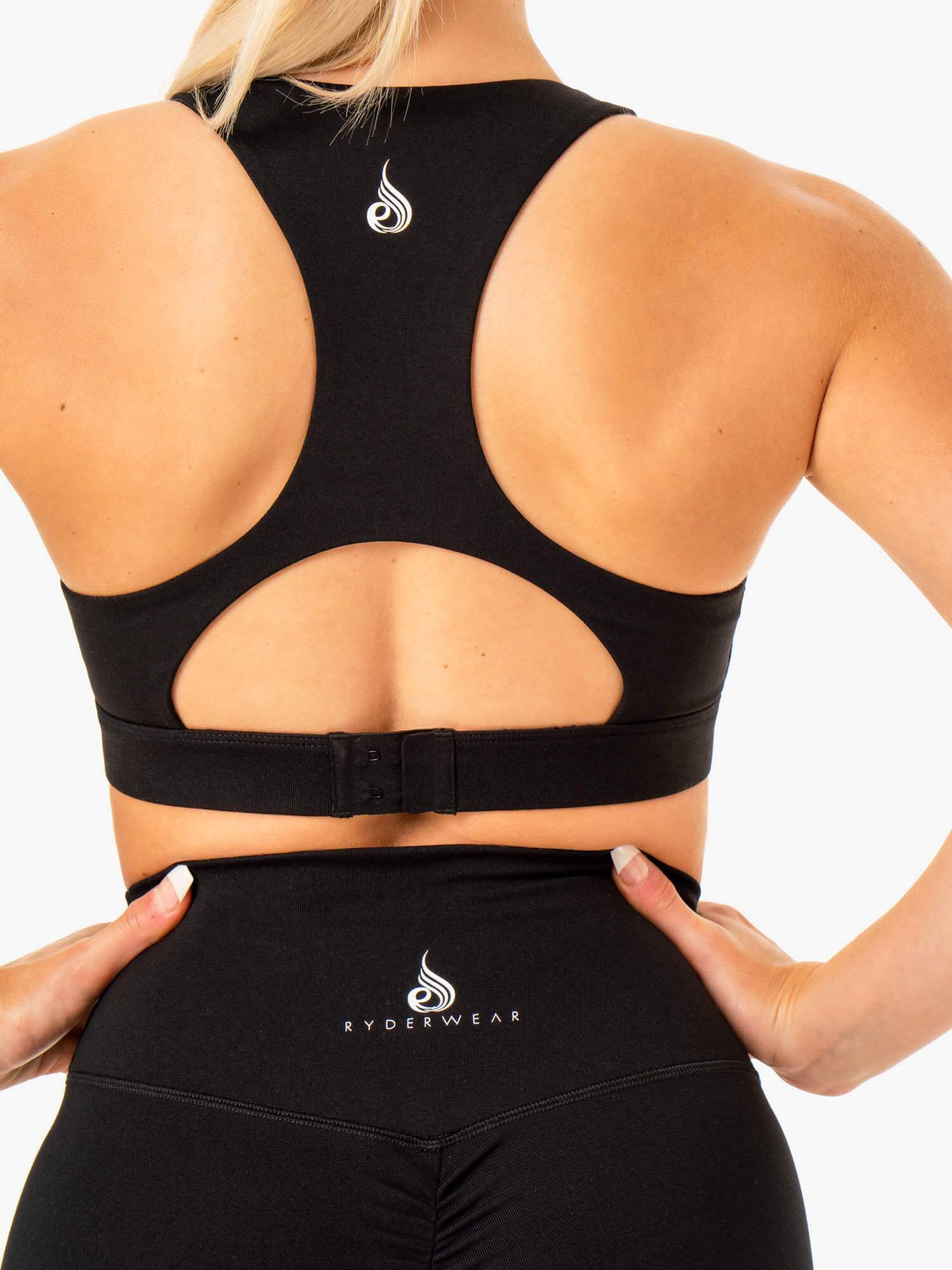 High-Performance Knockout Racerback Sports Bra for Women - Breathable Workout Top for Running, Yoga & Gym - Black