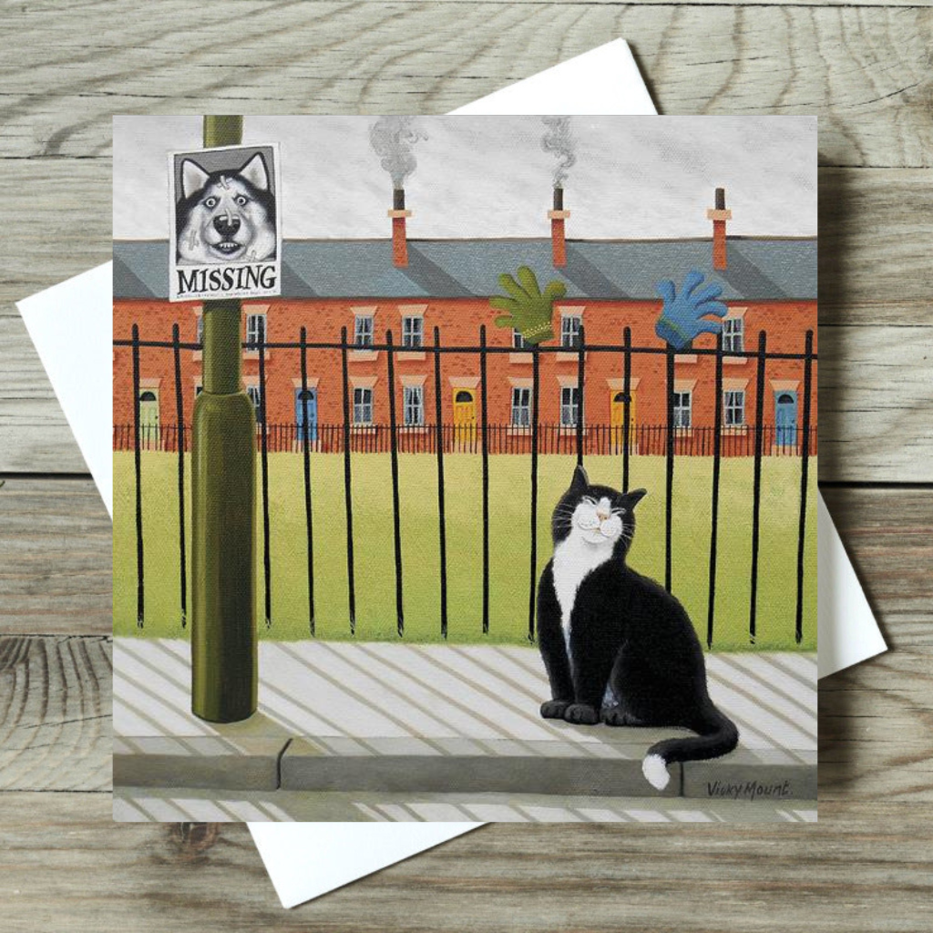 A Vacancy by Vicky Mount - Cat's Smug Victory - Perfect for Cat Lovers & Home Decor - Great Gift for Pet Owners & Book Lovers