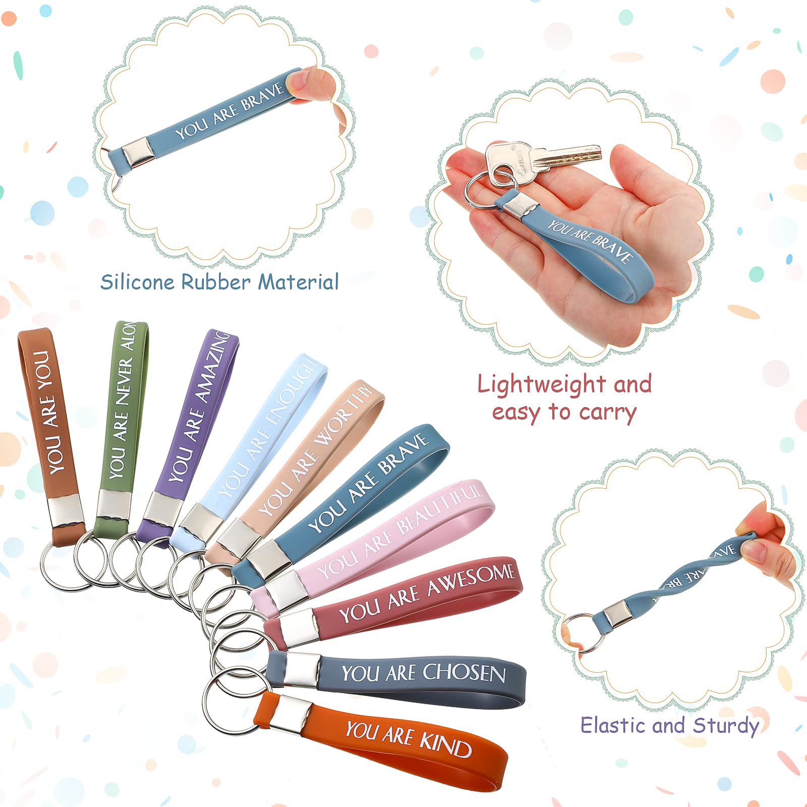 10-Piece Inspirational Gift Set for Women - 10 Keychains & 10 Tote Bags - Employee Appreciation, Thank You Gifts for Adults - Perfect for Corporate Events, Team Building & Motivational Rewards