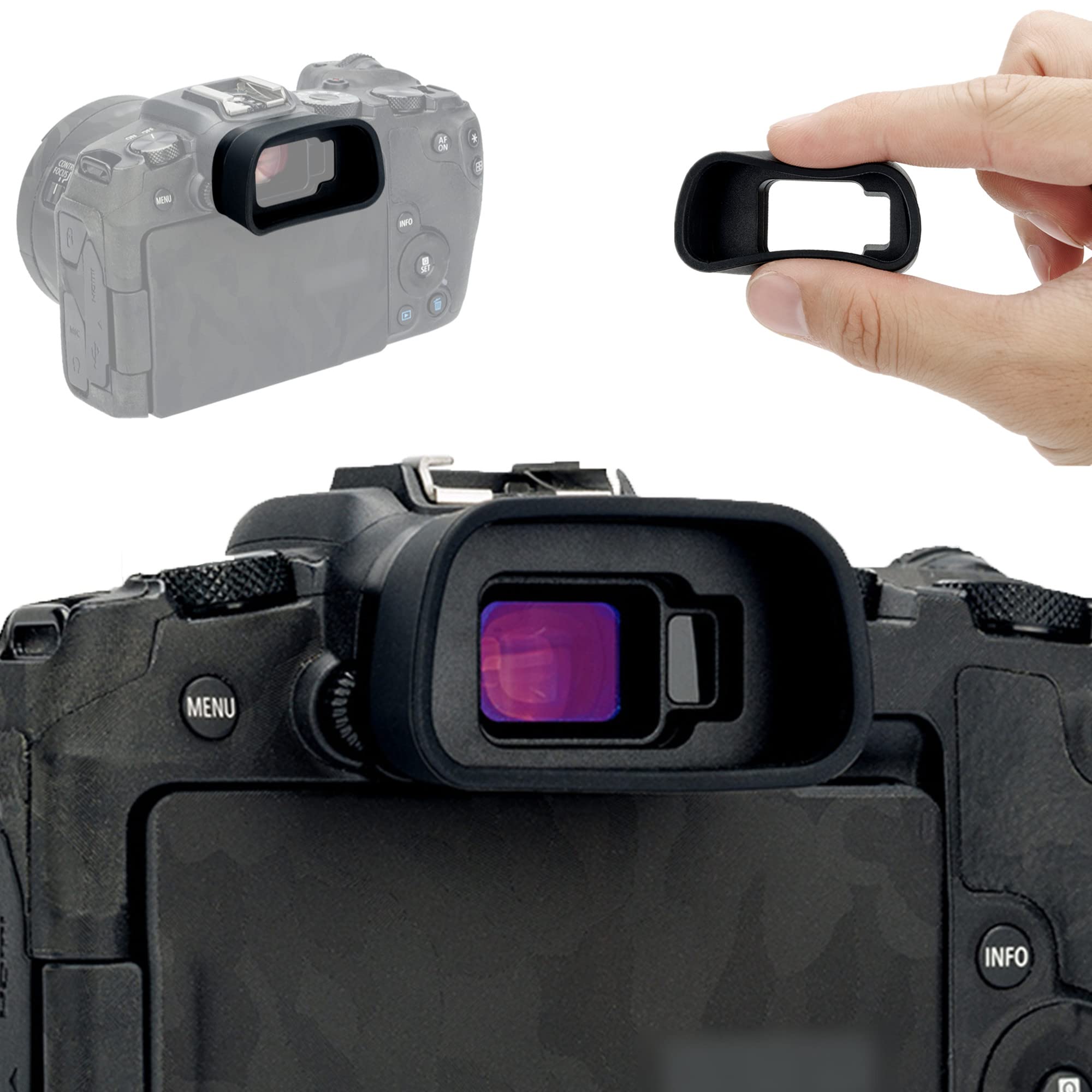 Canon EOS R8 RP Eyecup Eyepiece - Soft Silicone Extended Viewfinder Cover for Canon EOS R8 & RP Mirrorless Cameras | Perfect for Outdoor Photography & Videography