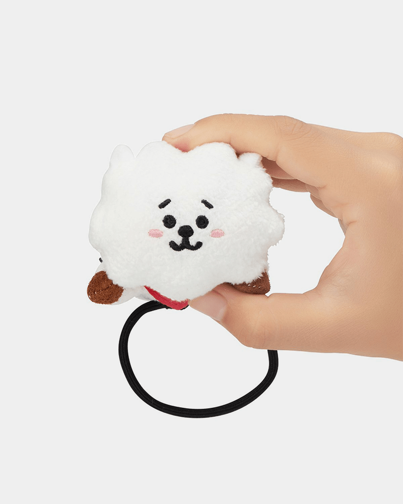BT21 RJ Plush Hair Ties - Cute Korean Character Hair Accessories for Girls, Women | Perfect for School, Work, and Everyday Use