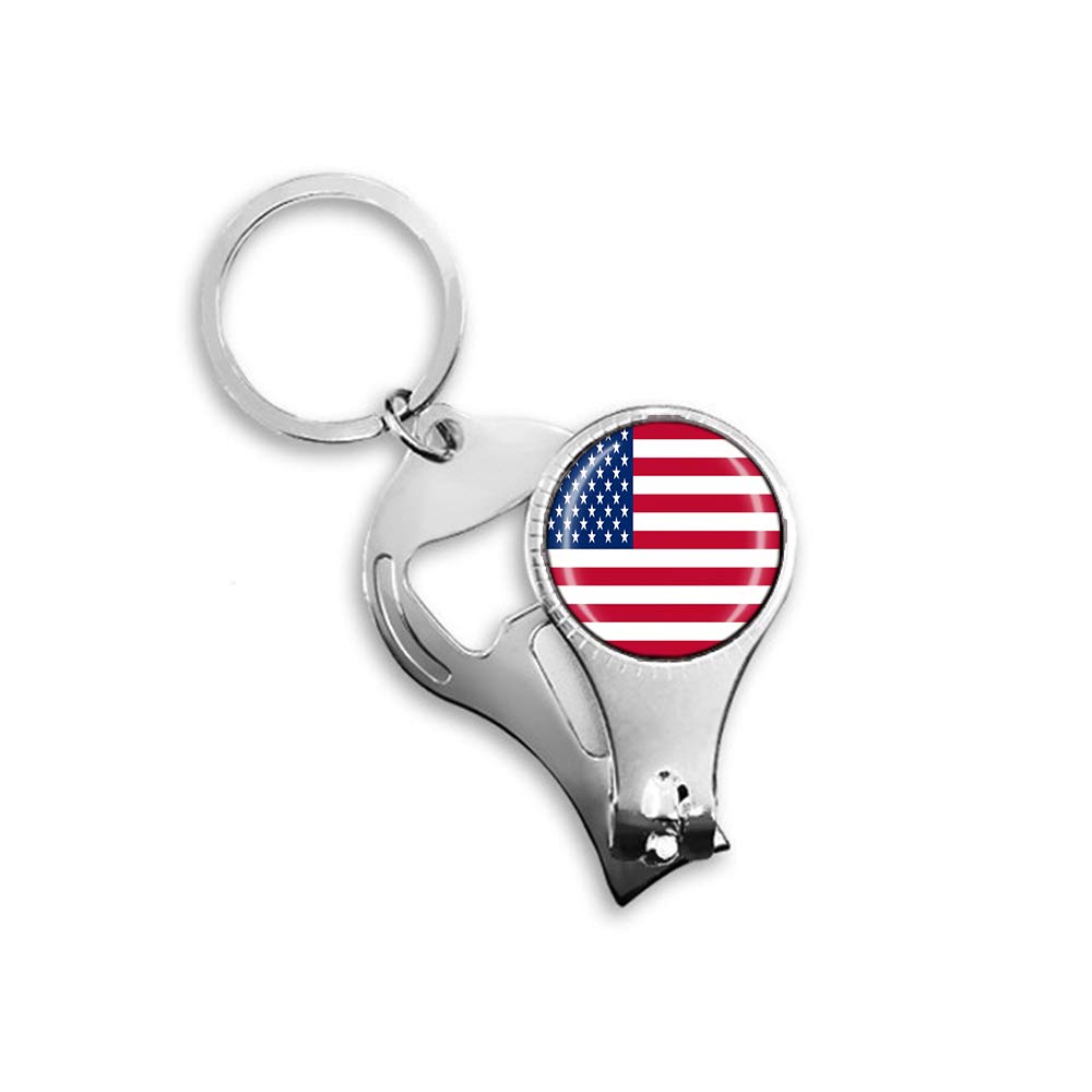 USA Souvenir Multifunctional Keychain with Bottle Opener, Nail Clippers & Backpack Pendant - Perfect for Travel, Camping & Outdoor Adventures