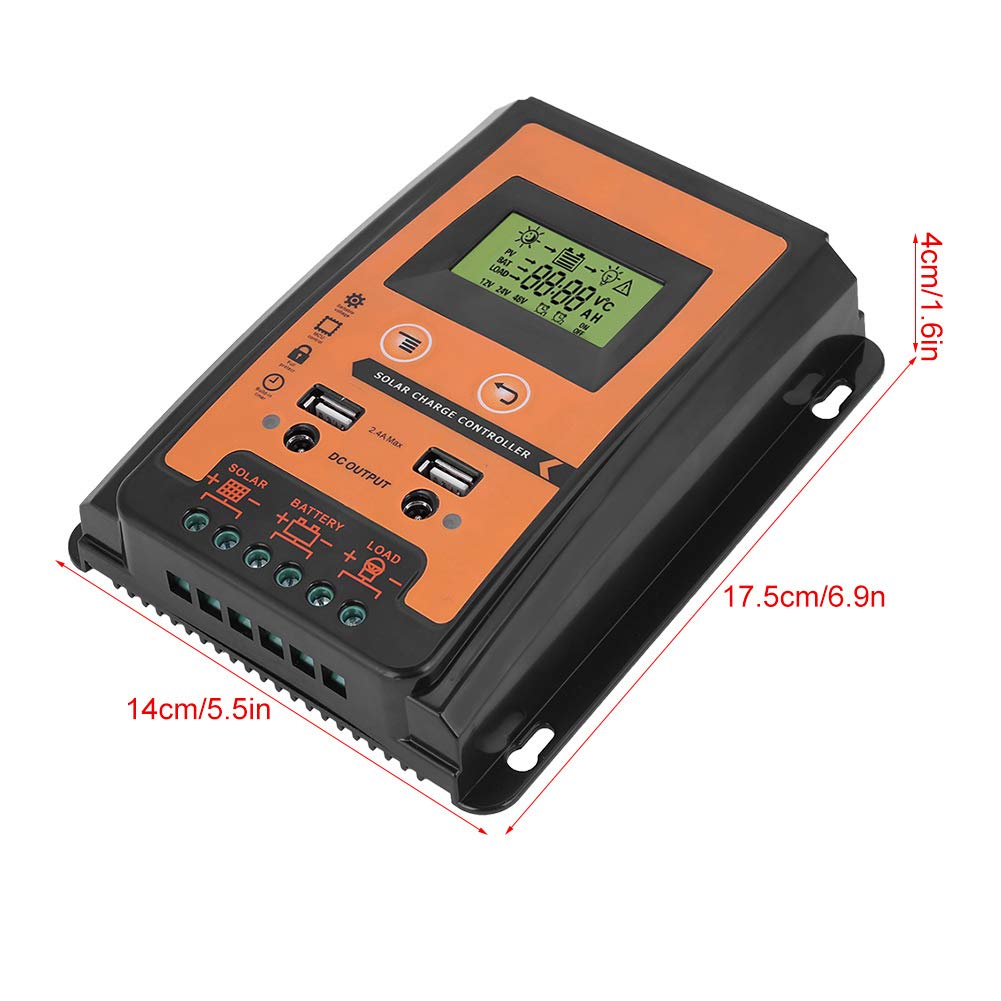 Delaman 30A MPPT Solar Charge Controller - 12V/24V DC Input with LCD Display for Solar Panels | Perfect for Off-Grid Power Systems, RV, Marine & Home Solar Energy Storage