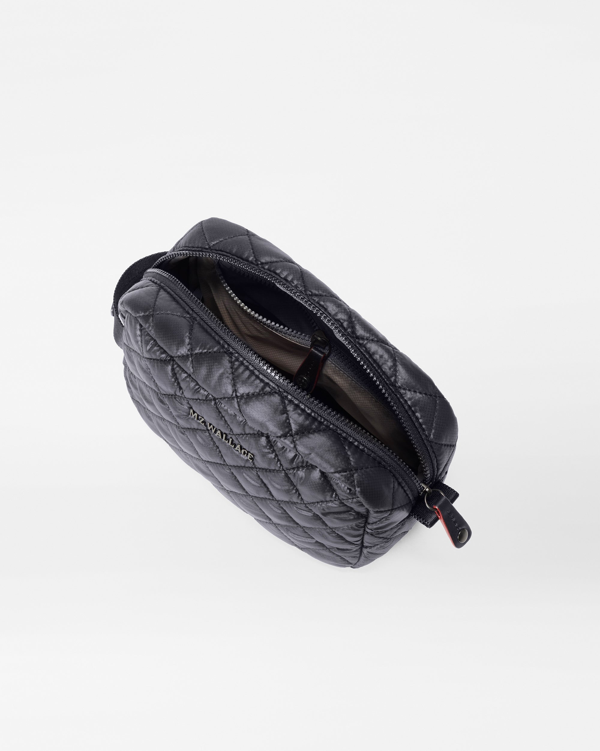 Black Small Metro Cosmetic Bag - Stylish Travel Makeup Pouch for Women | Perfect for Gym, Work, and Everyday Essentials