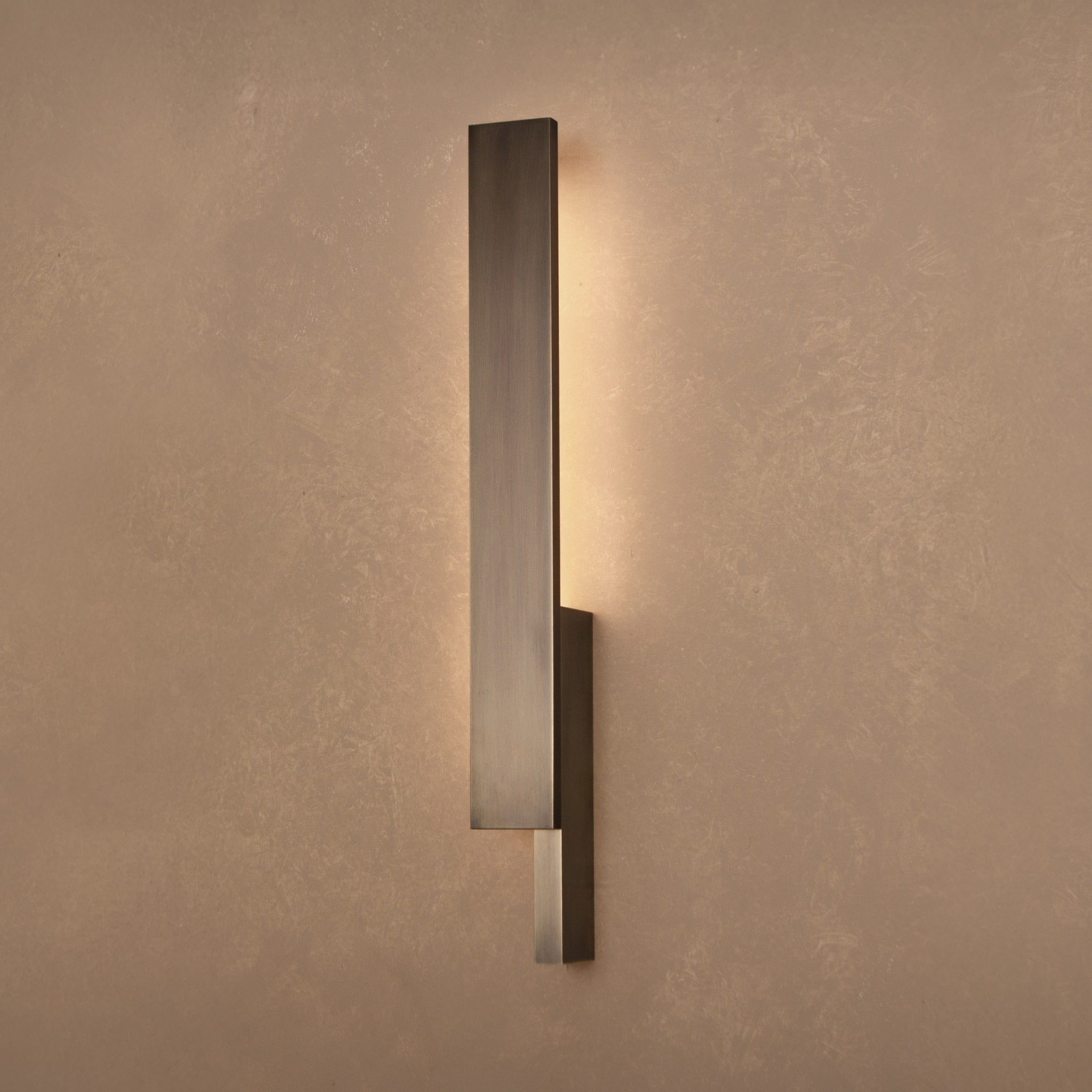 PRE ORDER BEN TOVIM DESIGN Bloc Wall Sconce - Left Side Bronze Patina Finish | Modern Wall Lighting for Living Room, Bedroom & Hallway