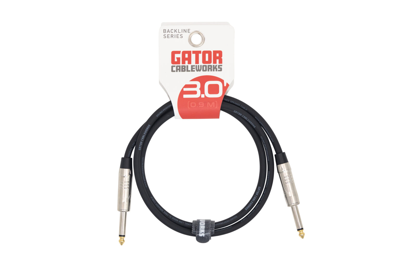Gator Frameworks 3 Foot Speaker Cable - High-Quality TS Instrument Cable for PA Systems, Studio Monitors & Live Performances - Perfect for DJ Equipment, Keyboard Amps & Audio Interfaces