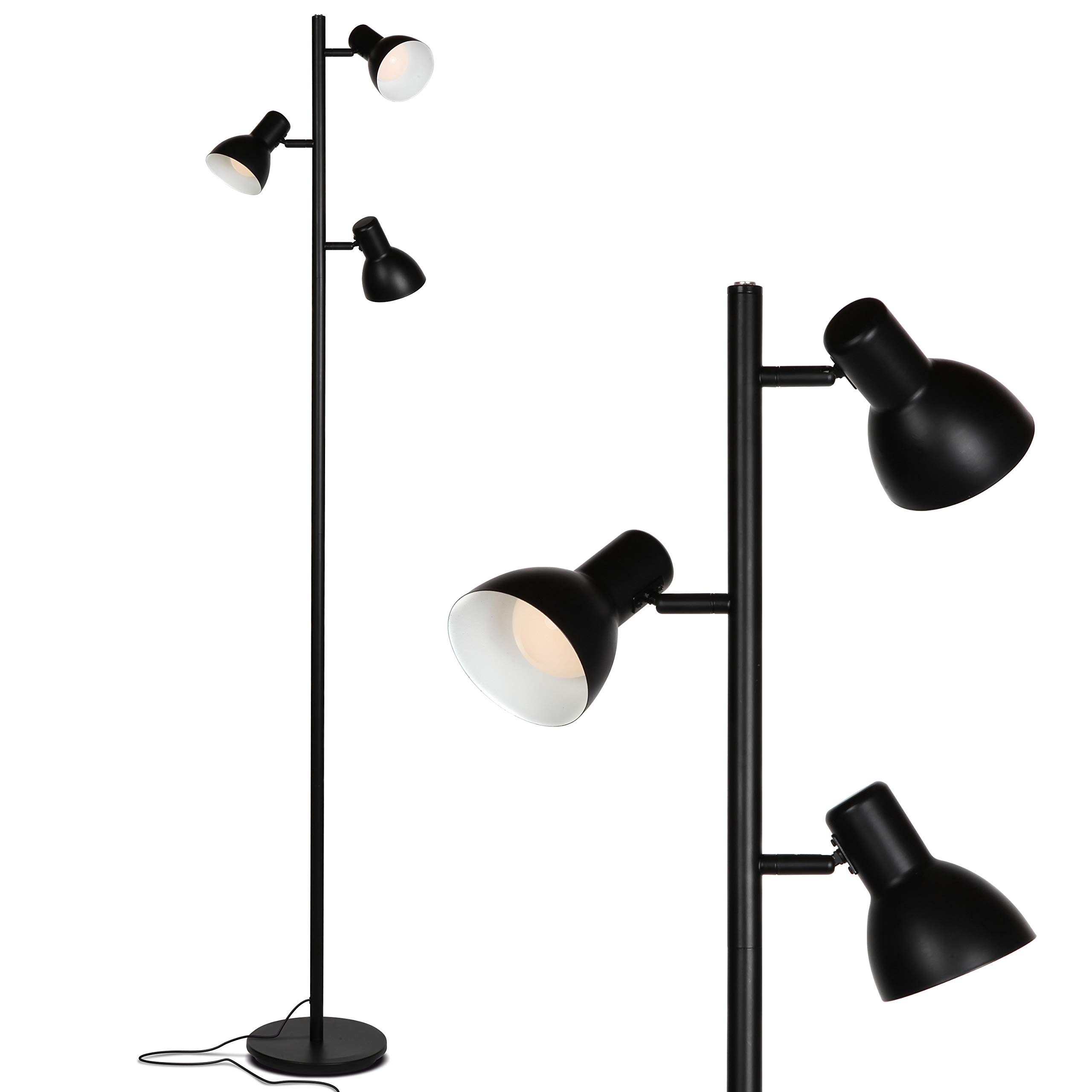 Brightech Ethan Dimmable LED Floor Lamp - Modern Standing Lamp for Bedroom Reading & Living Room Décor, Tall Tree Office Lamp in Black | Perfect for Cozy Nights & Workspace Lighting