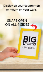 5x7 Countertop Sign Frame - Yellow Snap Frame with Built-in Easel & Wall Mount Options | Perfect for Retail Displays, Restaurant Menus, and Promotional Signage