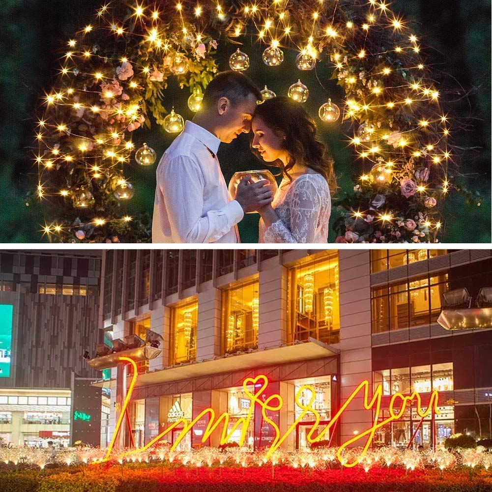MUMUXI 4 Pack 20 ft Battery Operated Fairy String Lights with Remote Control & Timer - 60 LED Twinkle Lights, Waterproof Outdoor Copper Wire Firefly Lights in Warm White - Perfect for Bedroom, Wedding, Party, Garden, and Christmas Decorations