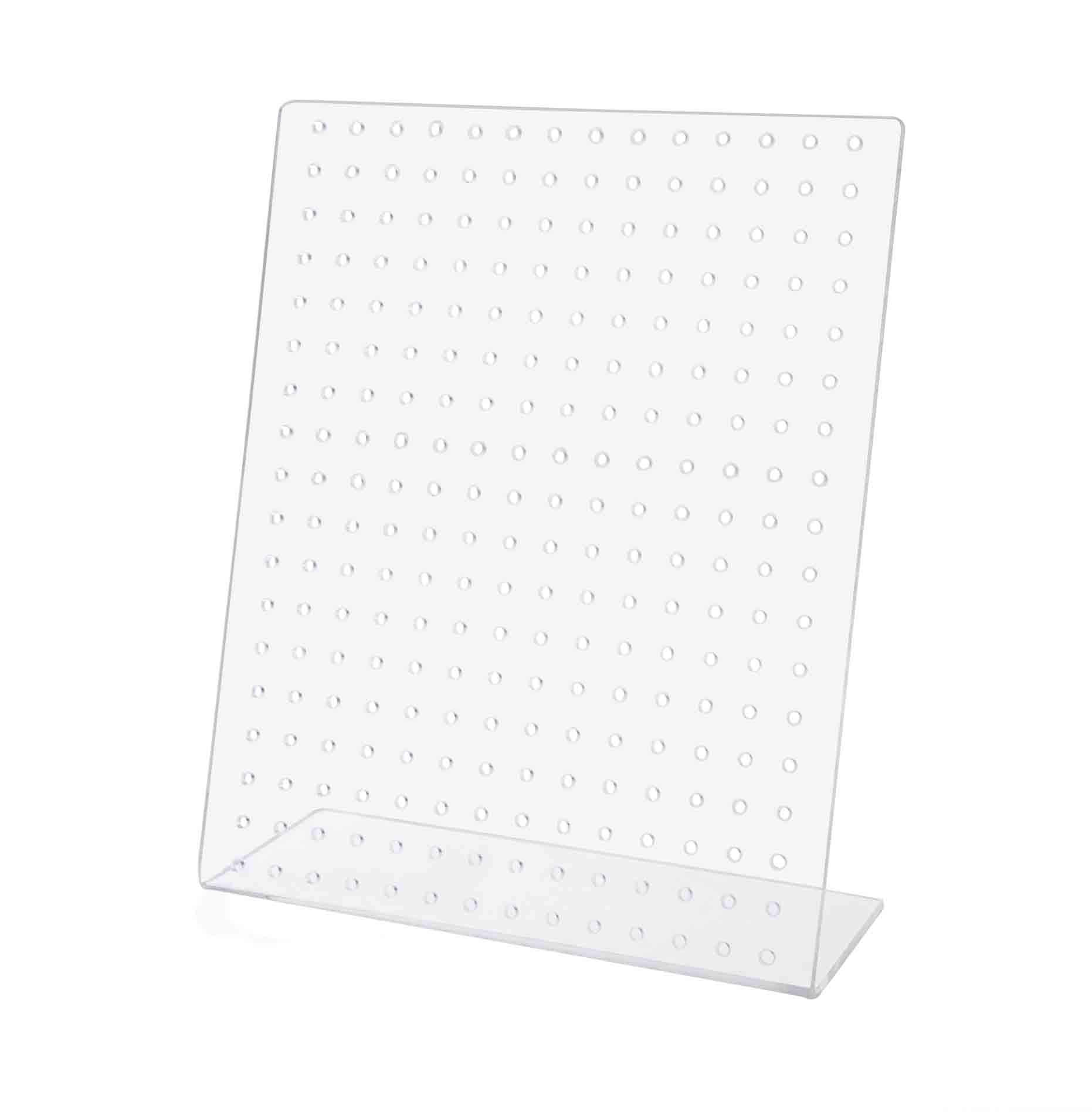 Clear Acrylic Jewelry Display Stand - Holds 63 Pairs of Earrings (12-Pack) | Slant Back Countertop Organizer with 126 Holes | Perfect for Boutiques, Retail Stores & Home Jewelry Organization