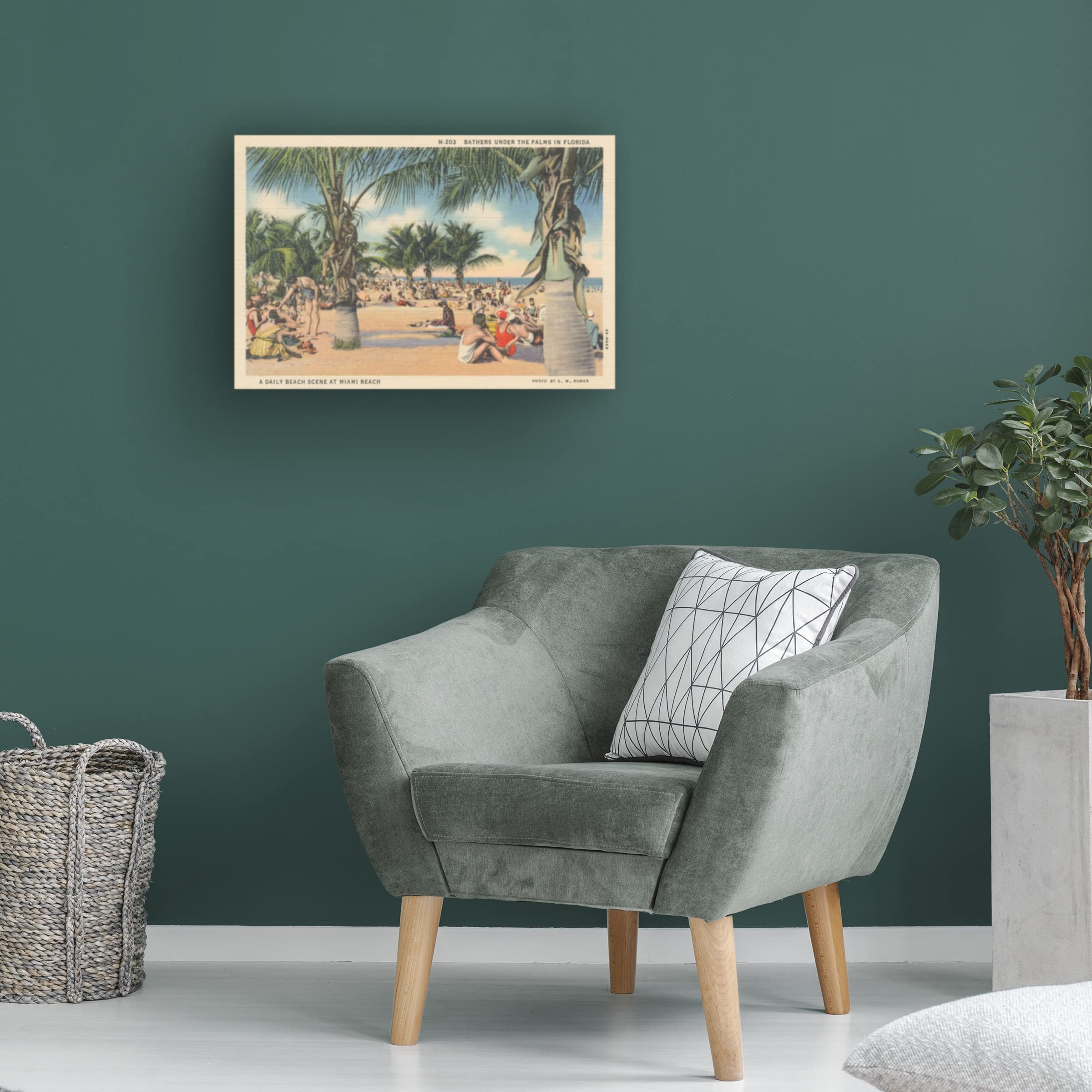 Trademark Fine Art 'Beach Postcard III' Canvas Wall Art Print by Wild Apple Portfolio - 30x47 Inches Coastal Decor for Living Room, Bedroom & Office