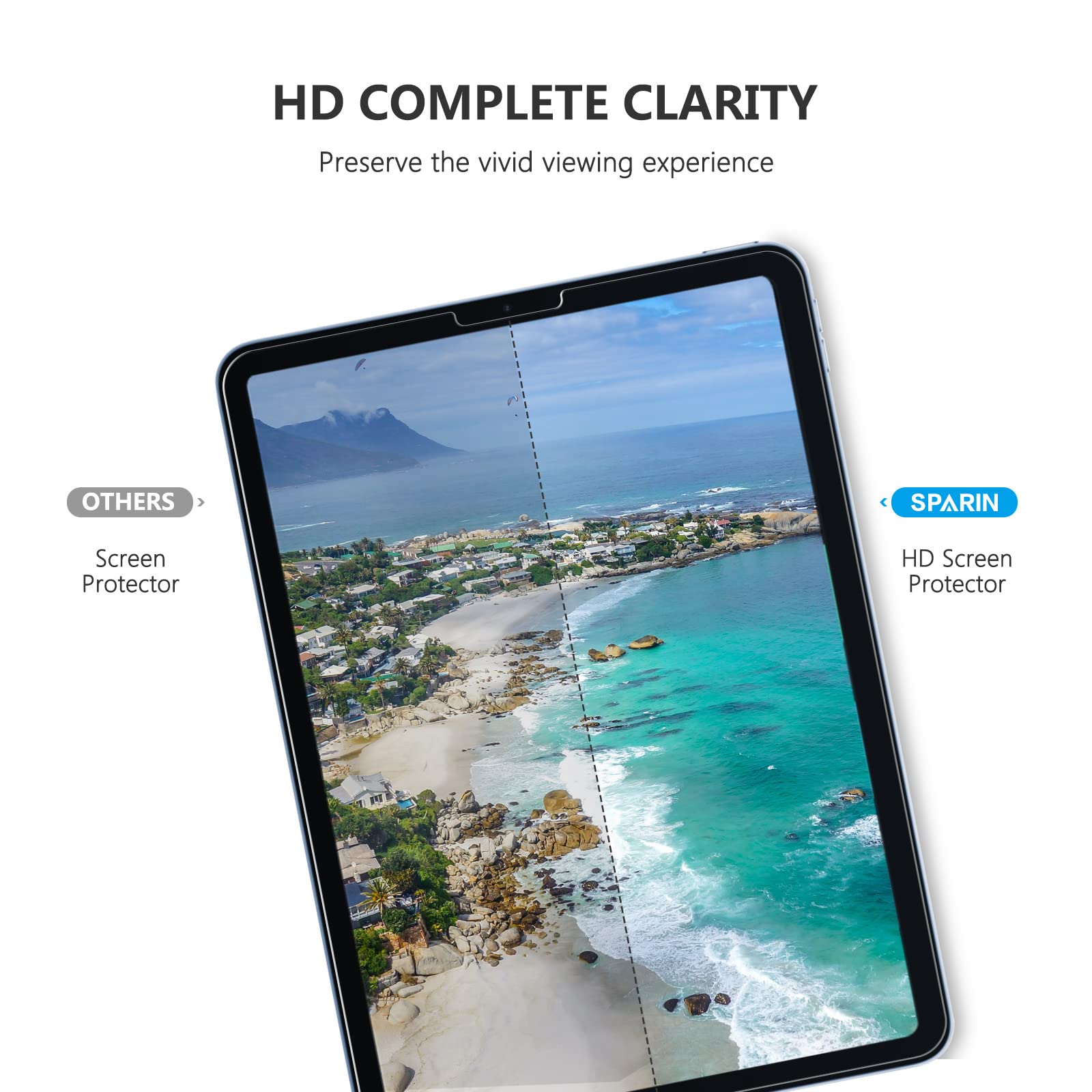 SPARIN 2 Pack Tempered Glass Screen Protector for iPad Air 5/4 (10.9 inch 2022/2020) & iPad Pro 11 (2022/2021/2020/2018) - Anti-Scratch, Bubble-Free, HD Clear Protection for Work, Study & Entertainment