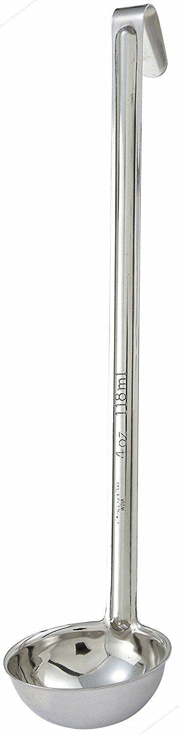 StateOJ 6 oz Stainless Steel Mirror Ladle - Durable Cooking Spoon for Soup, Pasta & Sauce - Perfect Kitchen Utensil Set for Restaurants & Home Chefs