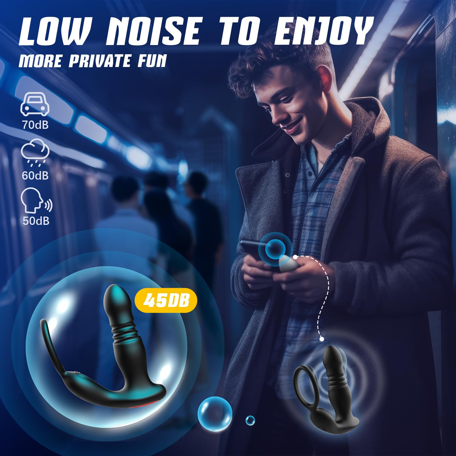 BEISAR Prostate Massager for Men - 7 Vibration Modes Anal Plug with Remote Control & Cock Ring - P-Spot Stimulator, Enema Toy for Couples & Solo Play - Perfect for Sensual Massage, Intimate Play and Wellness Therapy