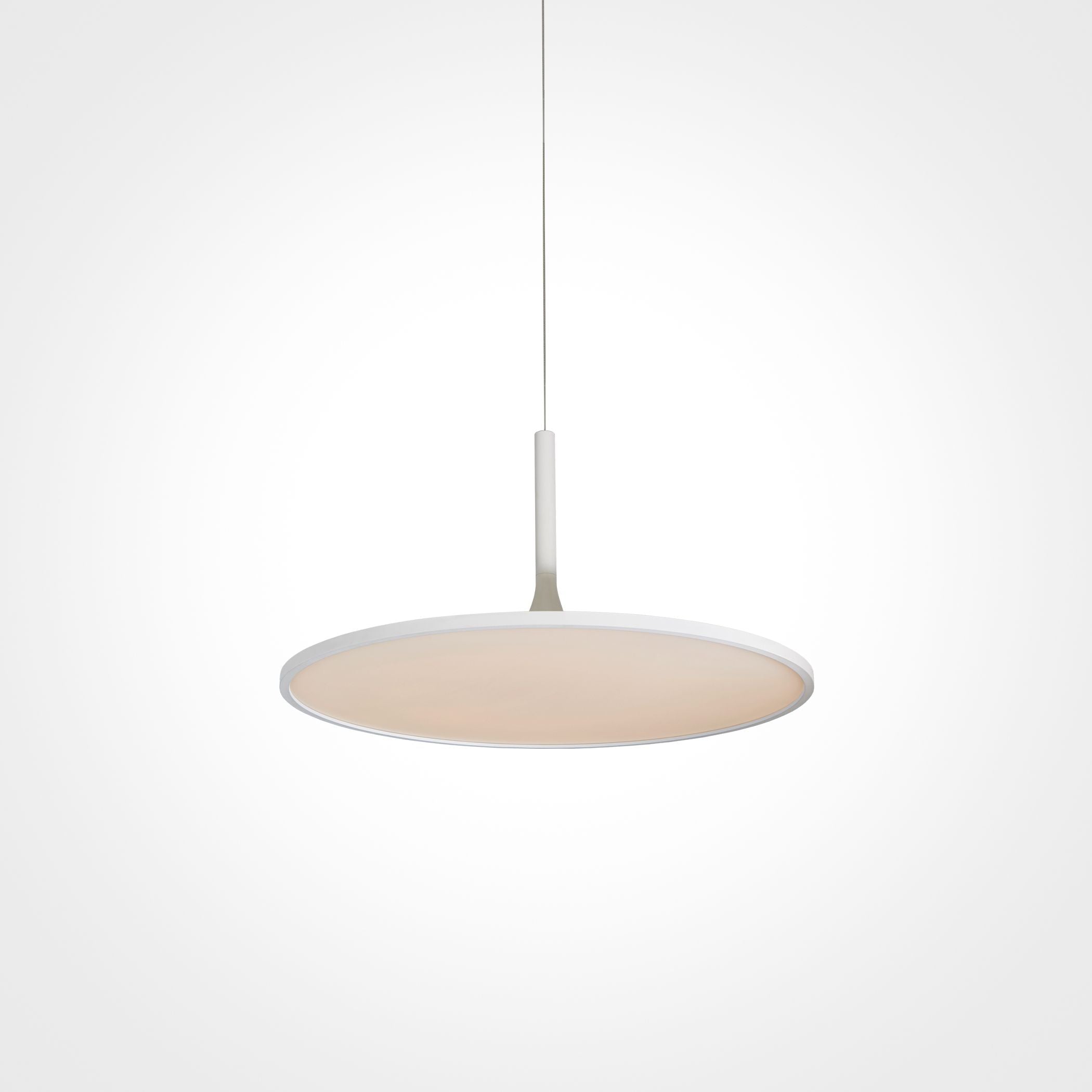 VONN Salm 17 Inch Modern White LED Disc Chandelier - Dimmable Ceiling Light Fixture for Dining Room, Bedroom, Living Room & Kitchen Lighting