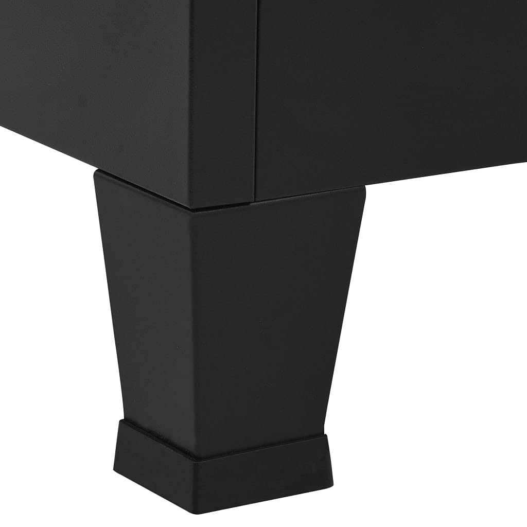 CHARMMA 2-Drawer Metal File Cabinet with Adjustable Shelves & 4 Vents - Vertical Storage Cabinet for Hanging Files, Home & Office Organization (Black) - Perfect for Document Storage, Office Supplies & Workspace Organization