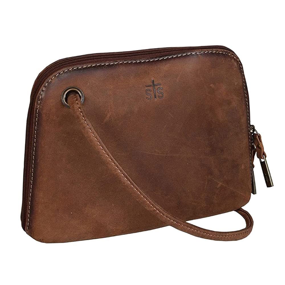 STS Ranchwear Baroness Crossbody Bag - Genuine Leather Purse for Men, Brown - Perfect for Everyday Use, Travel & Outdoor Adventures