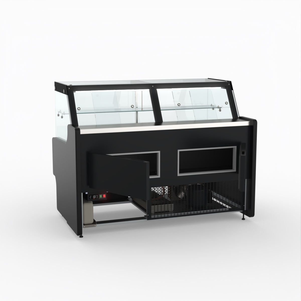 1.5 Meter Deli Showcase Glass Display Case - Commercial Refrigerated Food Display for Bakery, Deli, and Supermarket Use