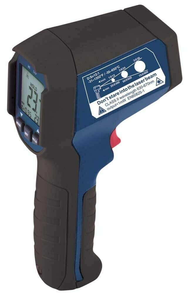 REED Instruments R2310 Digital Infrared Thermometer -12:1 Distance to Spot Ratio, -58°F to 1202°F (-50°C to 650°C) Range for HVAC, Cooking, Automotive & Industrial Temperature Measurement