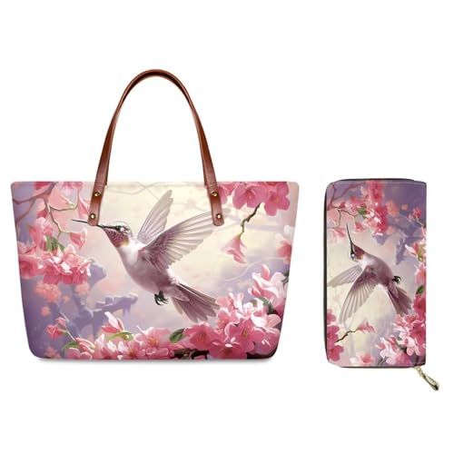 Pink Floral Hummingbird Patternss