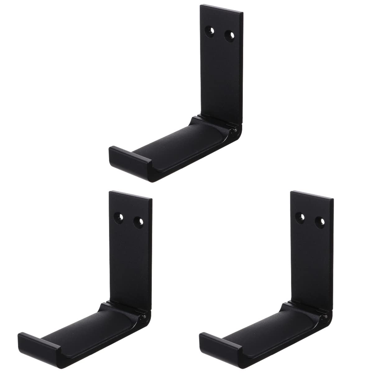 Milisten 3-Pack Adhesive Metal Headphone Stand Hanger - Universal Wireless Headset Holder for Desk, Wall, or Car - Black Headphone Organizer for Gaming, Office, and Home Use