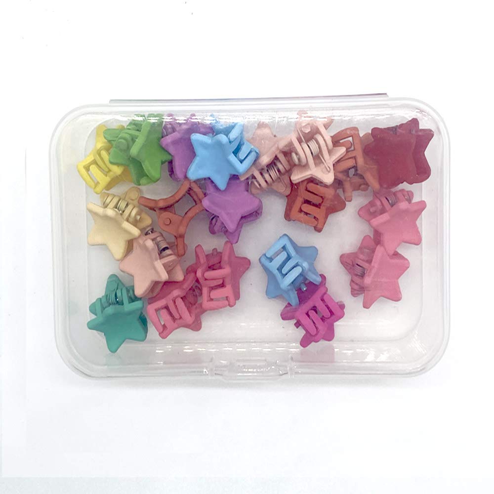 IKAAR 20-Piece Mini Colorful Star Hair Claw Clips Set - Cute Hair Accessories for Girls & Teens - Perfect for School, Parties & Everyday Styling