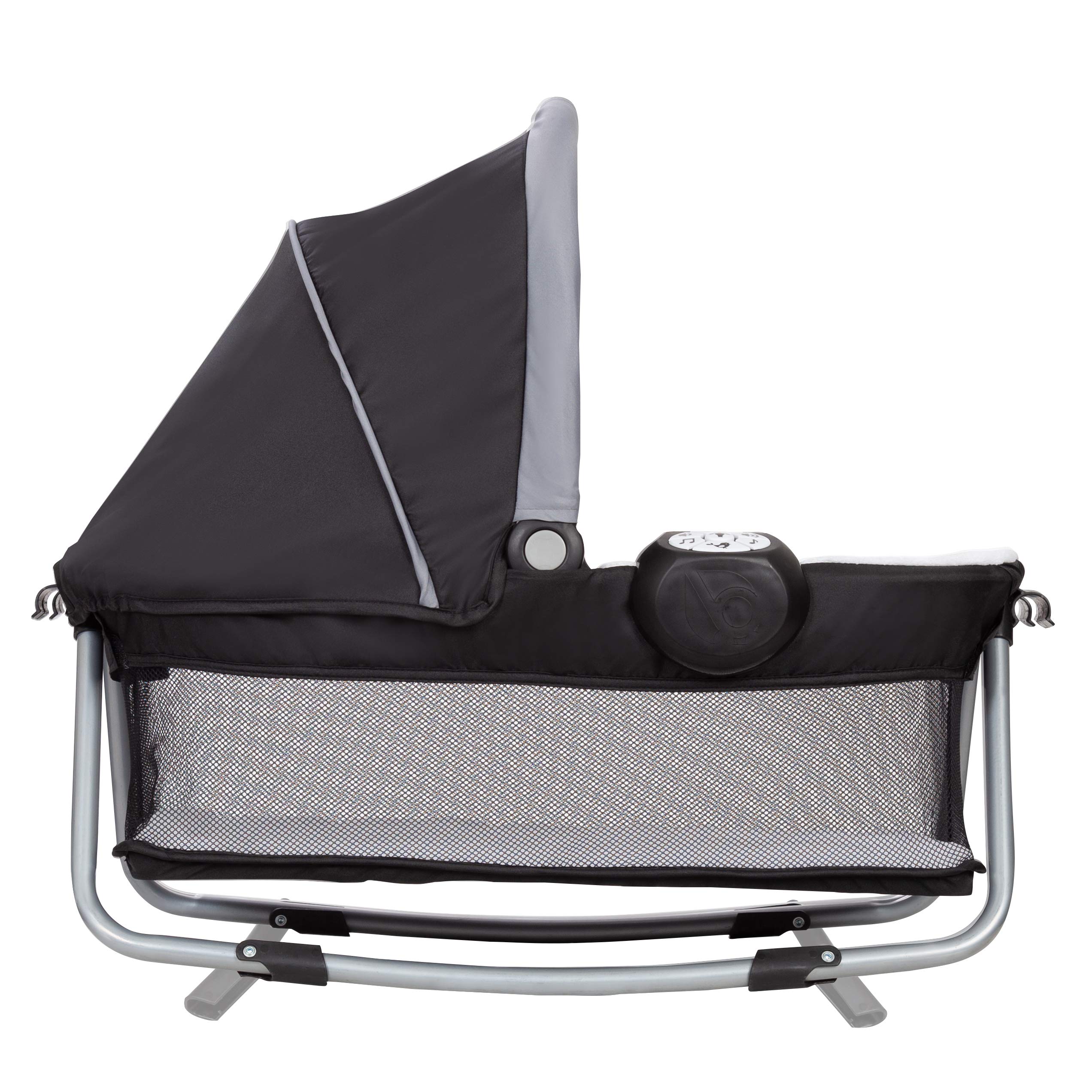 Baby Trend Retreat Twins Nursery Center - Portable Infant Playard with Canopy & Storage, Quarry Grey | Perfect for Twins, Travel, Daycare & Home Use