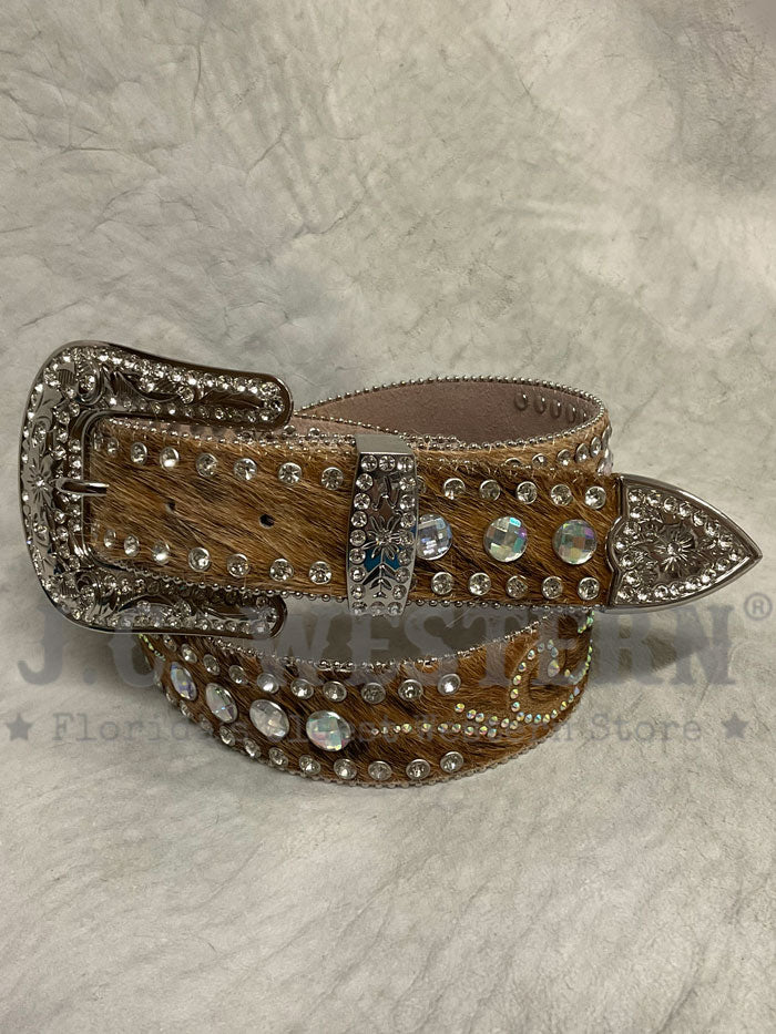 Nocona N3483602 Women's Brown Calf Hair Belt - Stylish Western Accessory for Jeans, Dresses & Cowgirl Outfits
