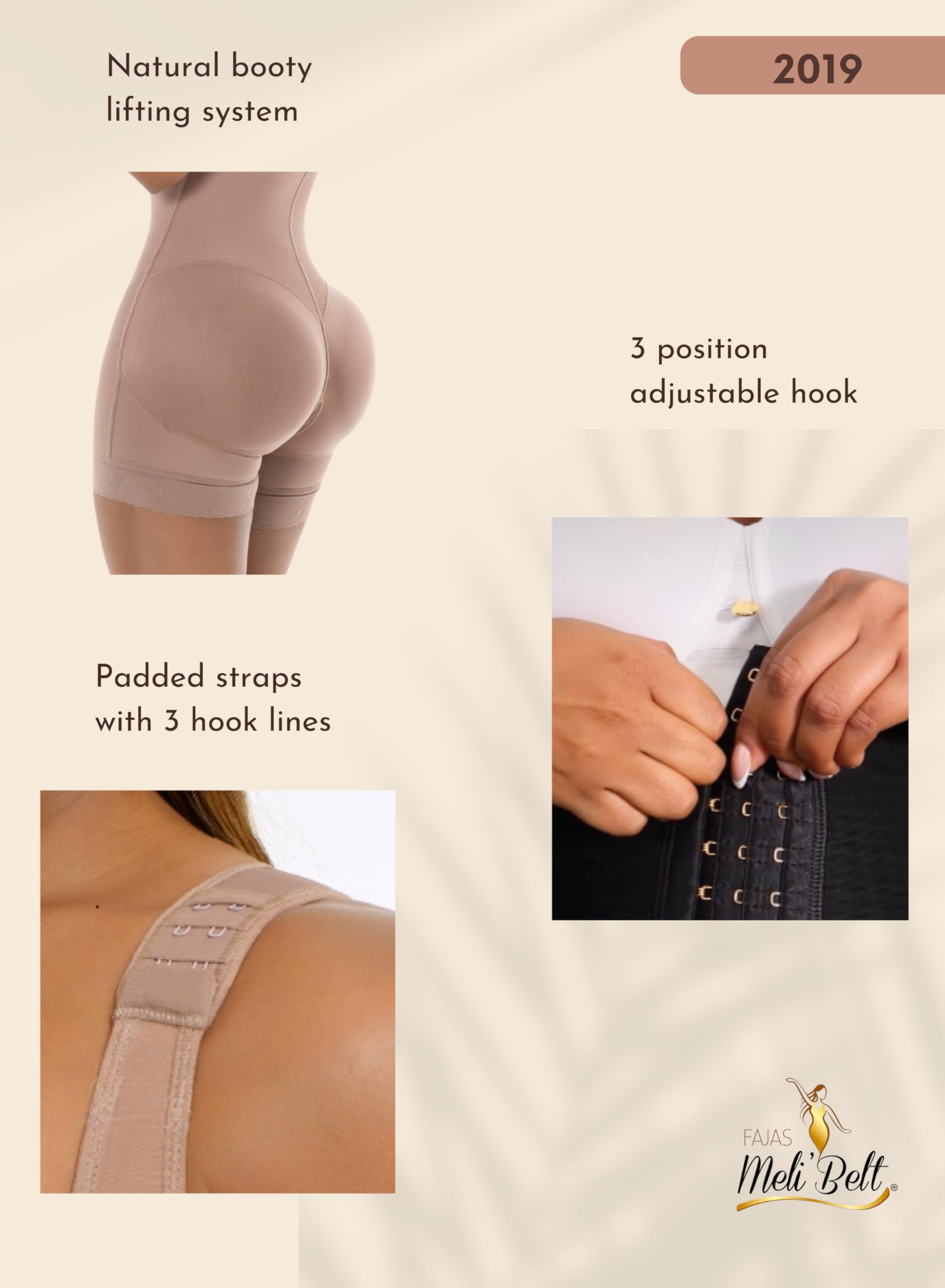 Melibelt 2019 Colombian Shapewear for Women - Postpartum Compression Garment Shorts, Waist Trainer & Body Shaper - Perfect for Post Pregnancy, Weight Loss & Everyday Wear