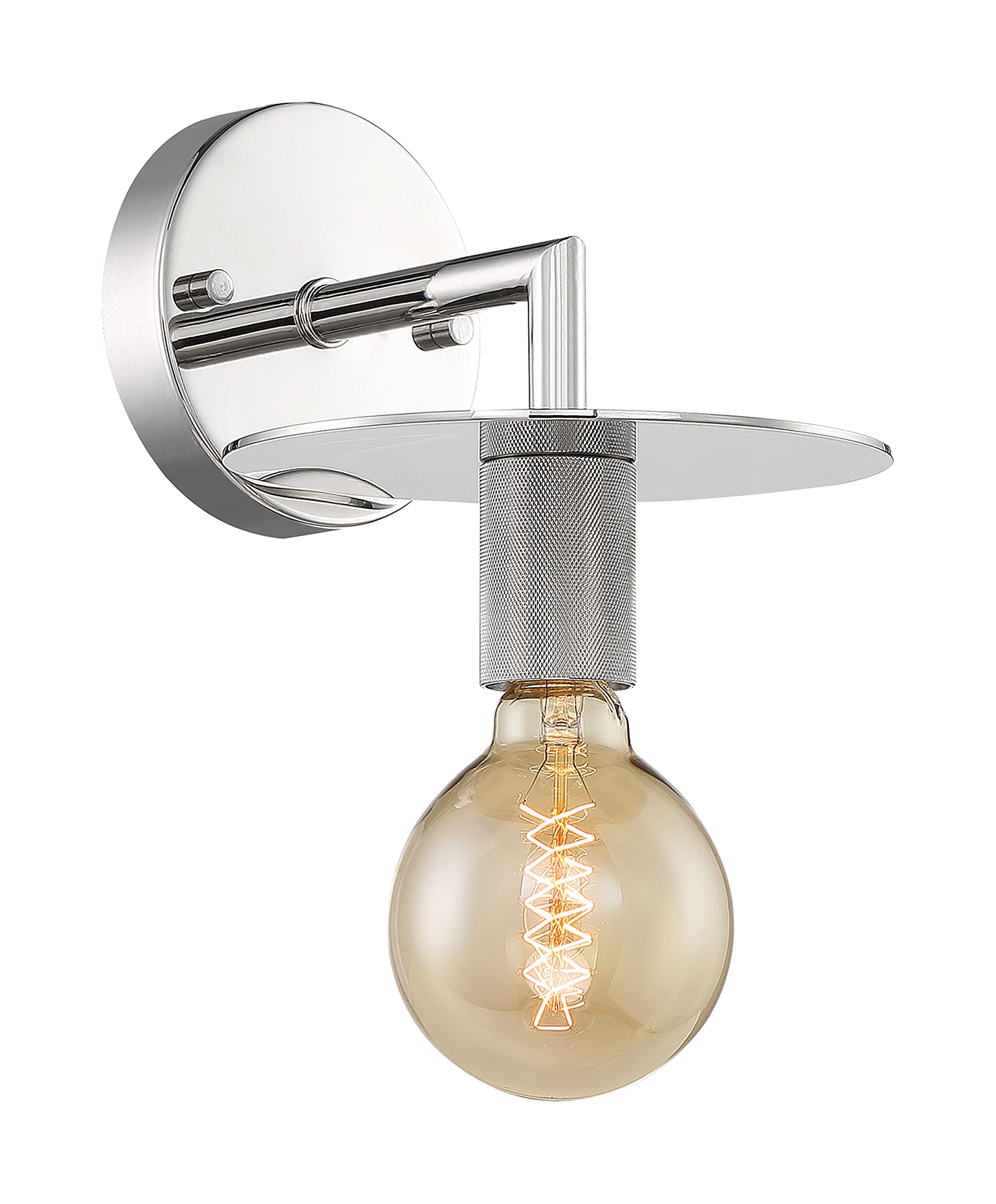 Nuvo Lighting 45923673764 Silver One Light Wall Sconce - Modern Bathroom Vanity Light Fixture for Bedroom, Hallway & Living Room Decor
