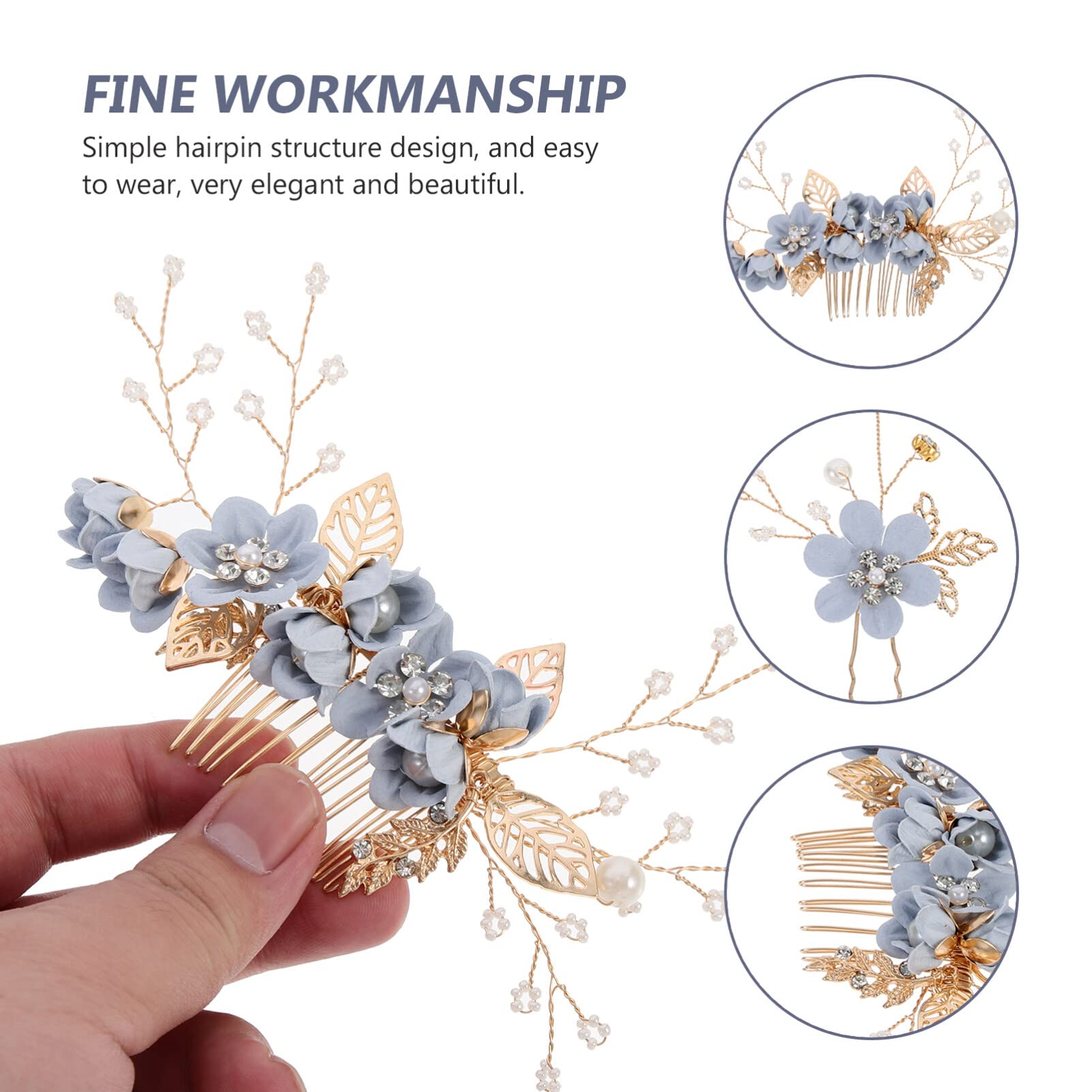 MagicLulu 3Pcs Rhinestone Flower Hair Pin Set for Brides - Elegant Wedding Hair Accessories, Bridal Hair Jewelry, Gorgeous Hairpieces for Weddings, Prom & Special Occasions