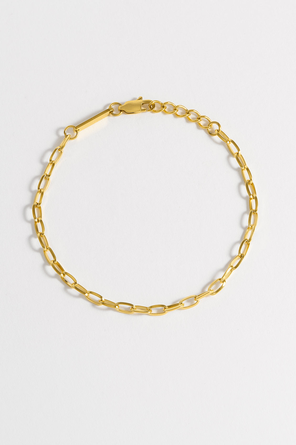 Stylish Men's Paperclip Chain Bracelet - 14K Gold Plated Stainless Steel Link Bracelet for Casual & Formal Wear - Perfect Gift for Him