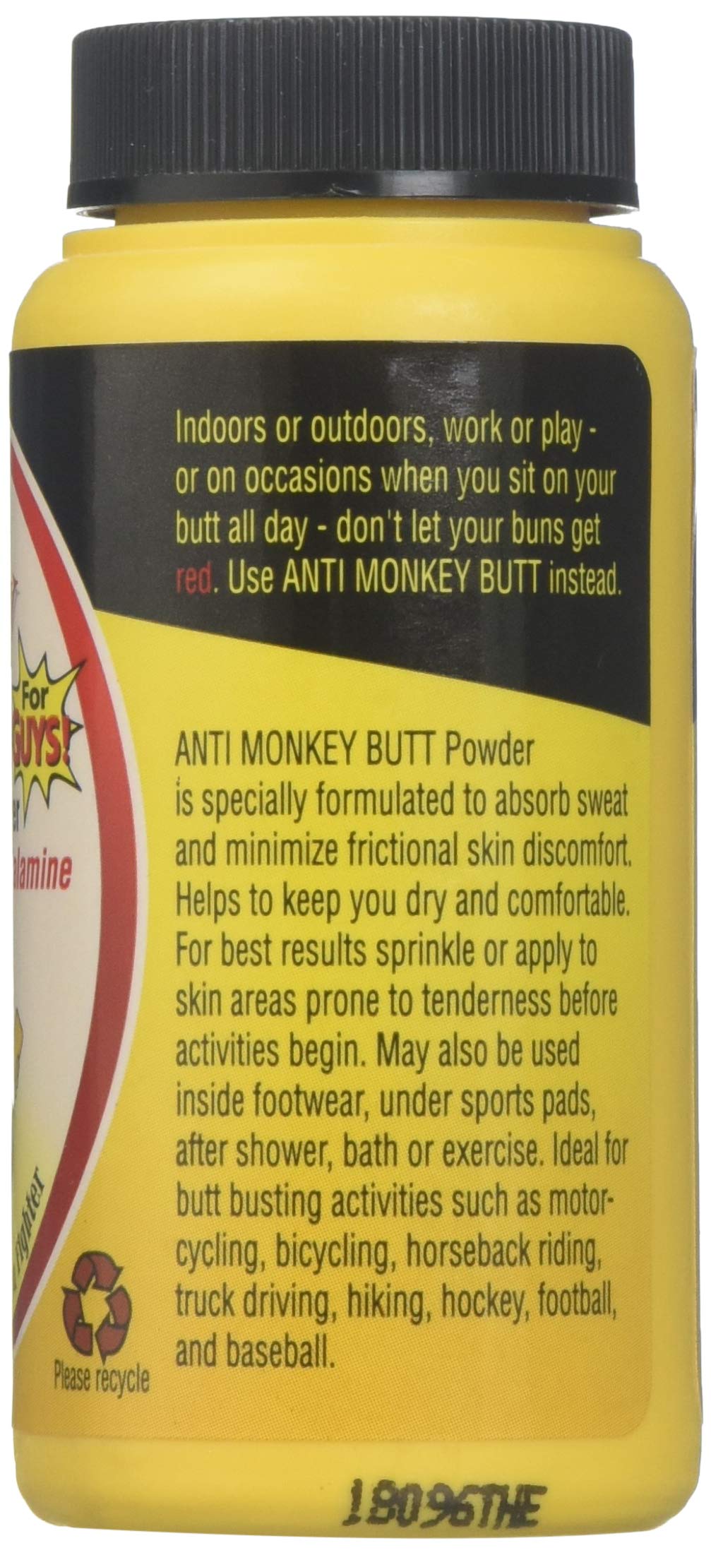 Anti Monkey Butt Powder Travel Size 1.5 oz - Talc-Free Body Powder for Chafing & Sweat Prevention - Perfect for Gym, Hiking & Outdoor Activities