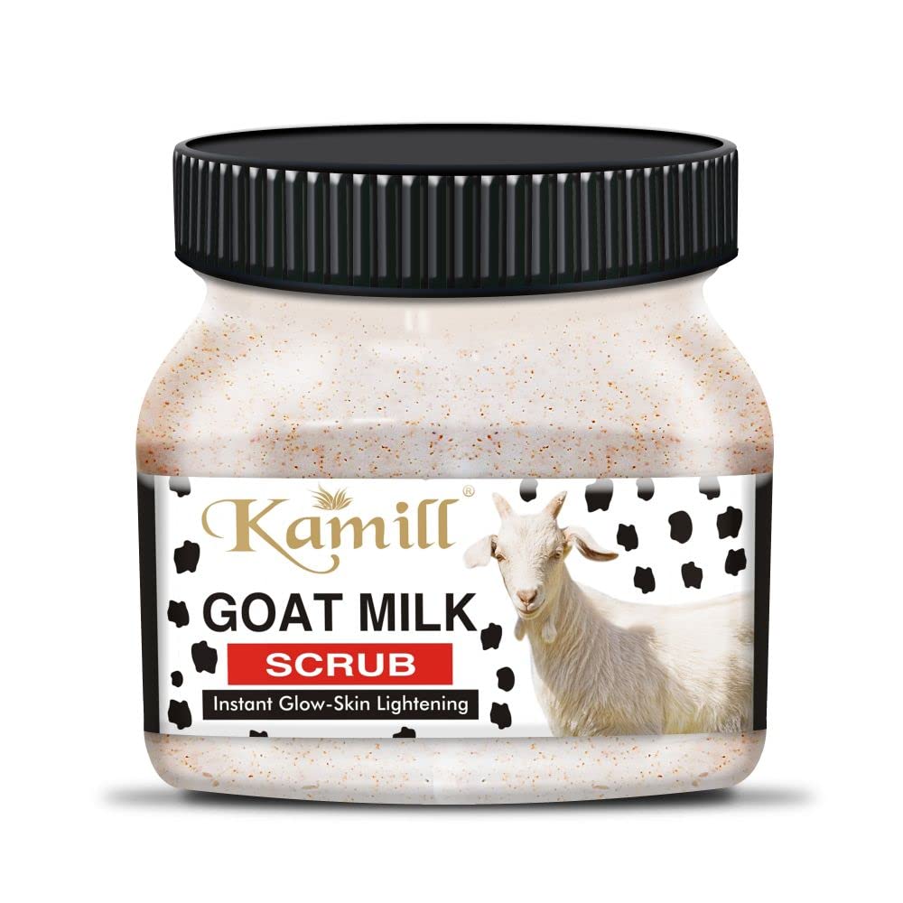 Kamill Goat Milk Body Scrub & Face Scrub - Natural Exfoliator for Women & Men | Blackhead & Whitehead Remover | Dead Skin Cell Remover | Moisturizing Goat Milk Formula (500g) - Perfect for Daily Skincare Routine & Spa Treatment at Home