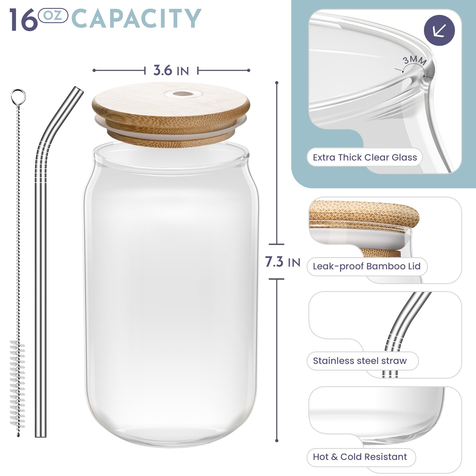 Funny Mom Gifts from Daughter & Son - 16oz Glass Cup with Heartwarming Quotes | Perfect Mother's Day, Birthday & Christmas Gift for Mom & Mother-in-Law | Great for Coffee, Tea & Smoothies at Home or Office