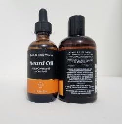 Beard & Face Wash with Aloe Vera & Vitamin B5 (4oz) and Beard Oil with Coconut Oil & Vitamin E (1.5oz) - Lavender & Sage Scented Grooming Kit for Men - Perfect for Daily Beard Care & Moisturizing Routine