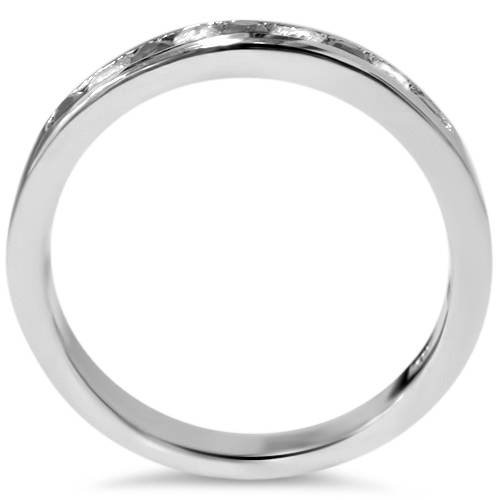 1/3 Carat Black & White Diamond Channel Set 14K White Gold Ring for Women - Perfect for Engagement, Wedding, Anniversary & Special Occasions