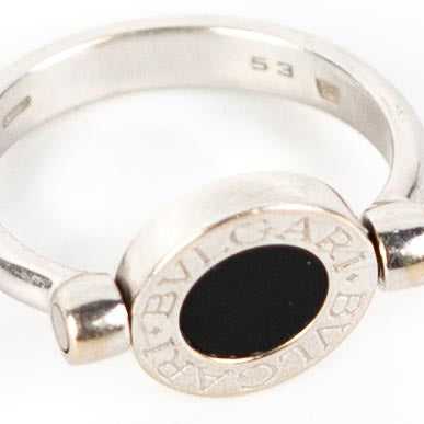 Bvlgari 18K White Gold Ring for Women - Size 53 - Luxury Jewelry for Weddings, Anniversaries & Special Occasions