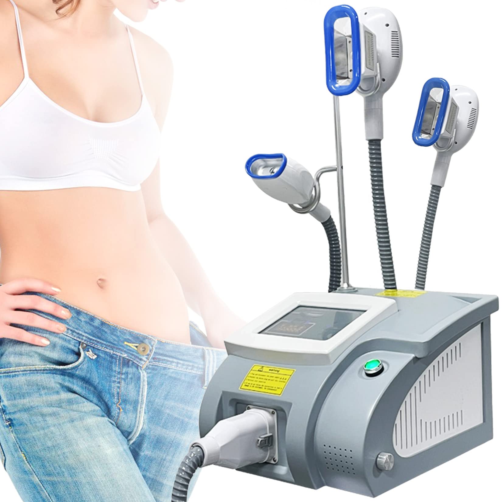 Professional Cryolipolysis Fat Freezing Machine for Body Slimming - 3 Handles Home Coolsculpting Device, Cellulite Remover & Massager - Effective Fat Dissolving Cryotherapy for Belly, Thighs & Arms - Perfect for Home Spa & Professional Body Contouring Treatments