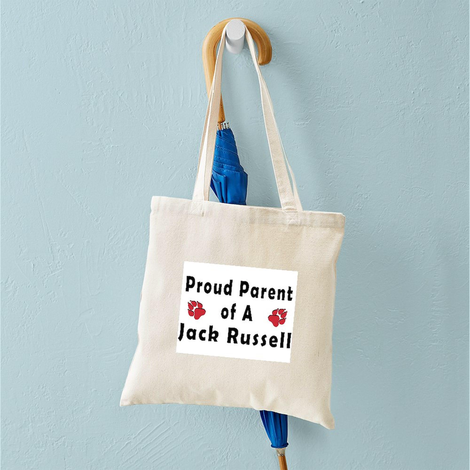 Proud Parent of a Jack Russell Tote Bag - Natural Canvas Reusable Shopping Bag for Dog Lovers | Perfect for Groceries, Beach Trips & Pet Outings