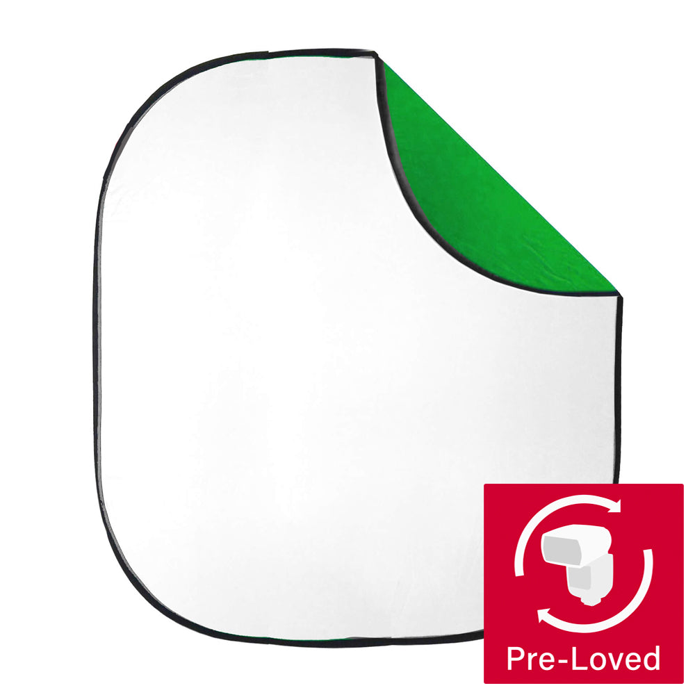 2x2.3m Dual-Sided Green/White Collapsible Twist Photography Backdrop - Perfect for Portrait, Product, and YouTube Video Shooting