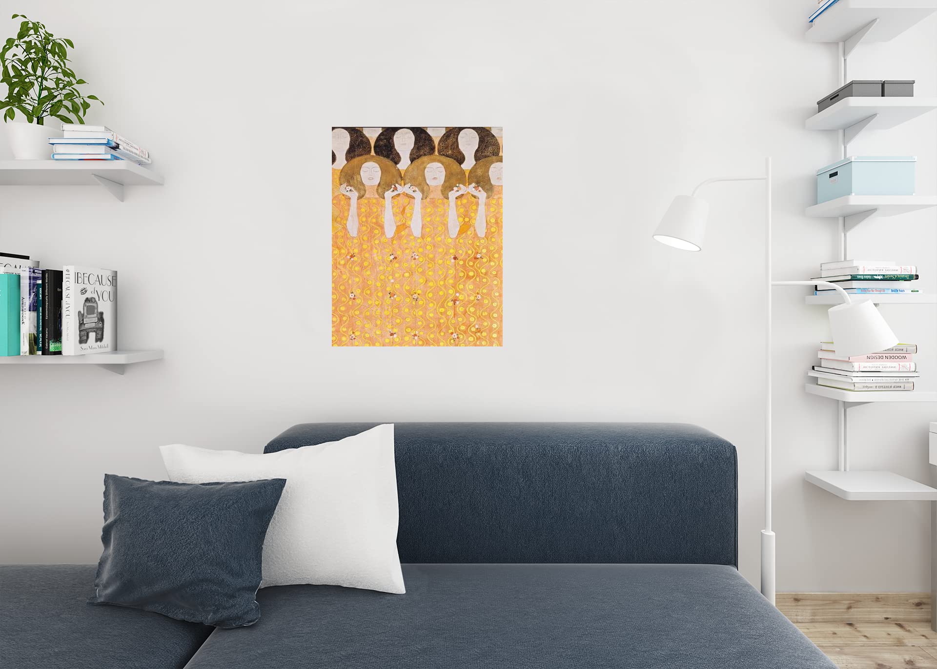 Gustav Klimt Beethoven Frieze Chorus of Paradise Art Nouveau Print - 24x36 Fine Art Poster, Wall Decor for Living Room, Bedroom & Office - Famous Abstract Painting, Women & Landscape Wall Art