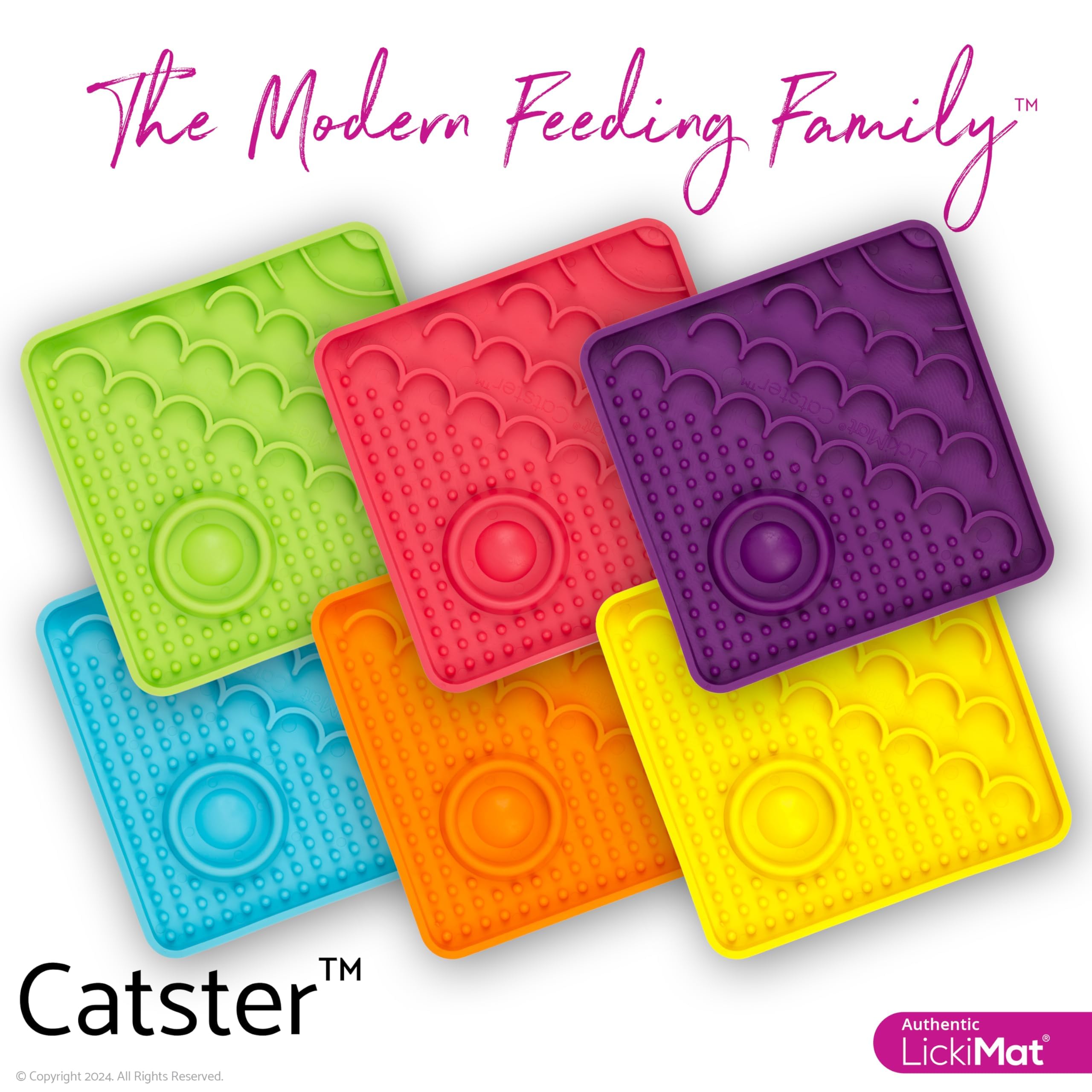 LickiMat Catster Slow Feeder with Micro Dish - Interactive Puzzle Feeder for Cats & Kittens, Promotes Hydration & Healthy Eating - Turquoise Pet Bowl for Indoor Cats, Multi-Cat Homes & Stress Relief